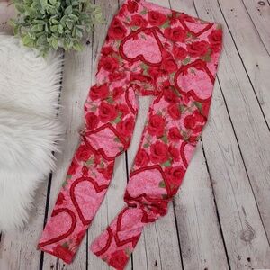 Lularoe Valentines Heart One Size Leggings New